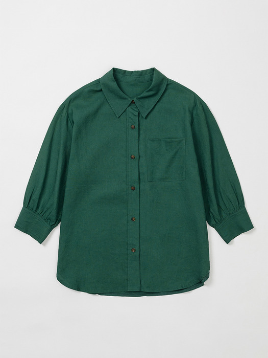 [GDSH05] Linen Blended Shirts Green