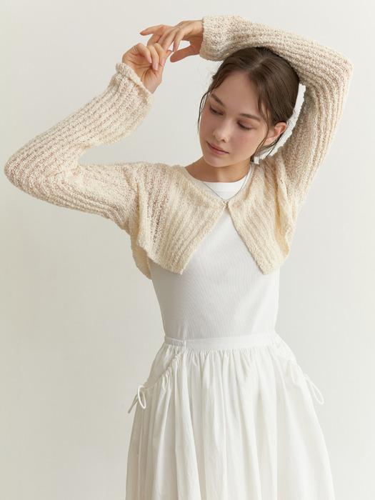 Creamy mini cardigan 3color