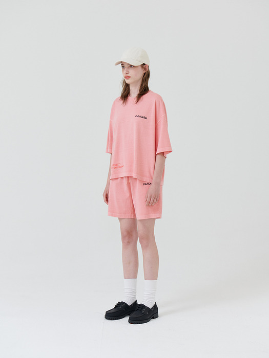 23 SUMMER WOMAN 피그먼트 셋업 반팔 티셔츠_OTI462