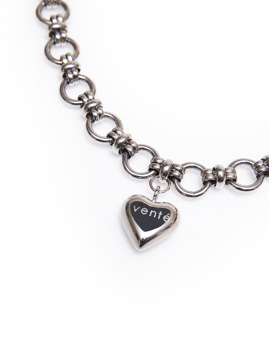 Heart Pendant Bold Chain Necklace