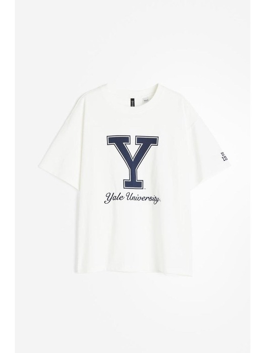 오버사이즈 프린트 티셔츠 화이트/Yale 1163120009