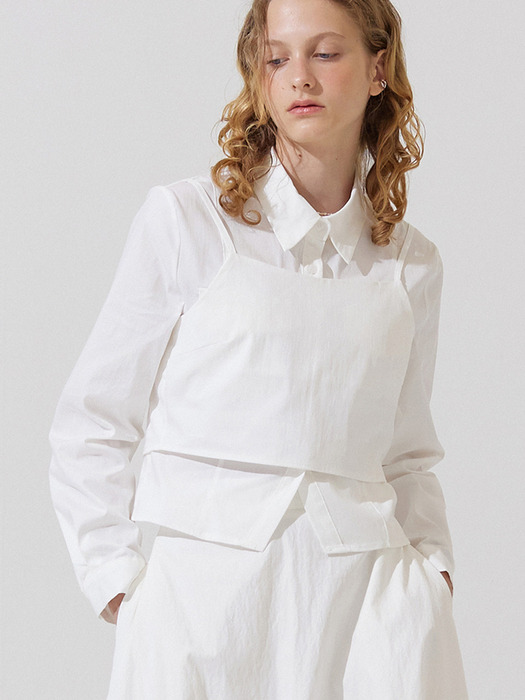 Jatty top layered sleeveless - white