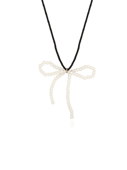 sally ribbon pearl necklace