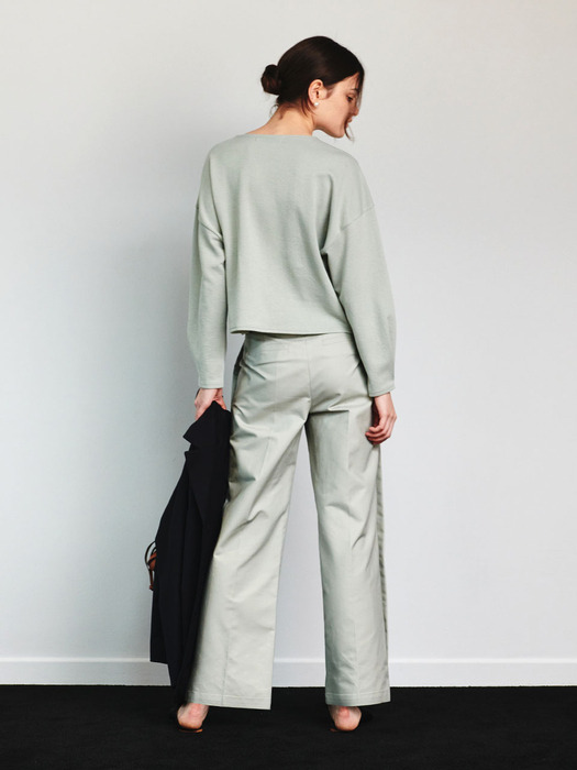 Toat Straight Trouser_Mint Gray