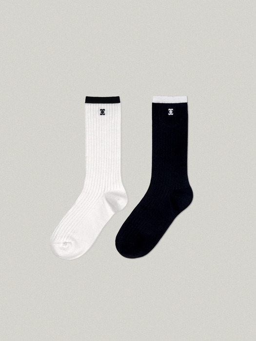 LINE POINT CLASSIC SOCKS - BLACK, WHITE [SET]