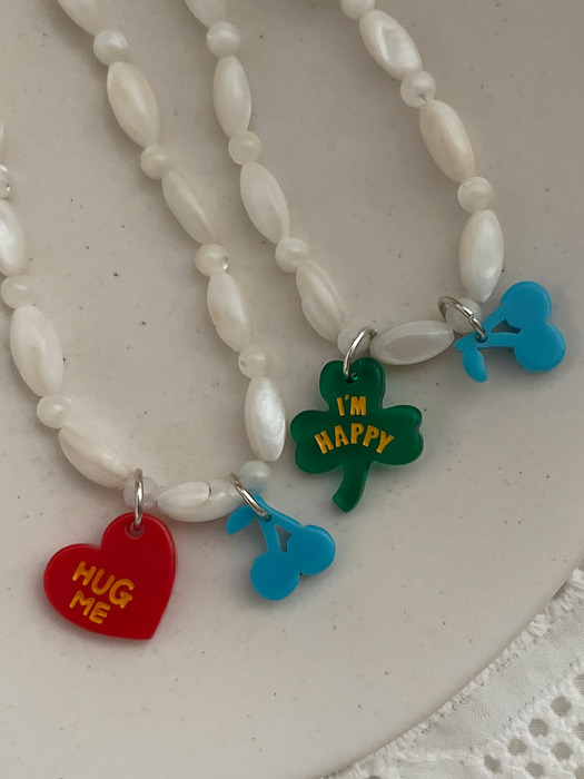 hug me & happy necklace_NC287