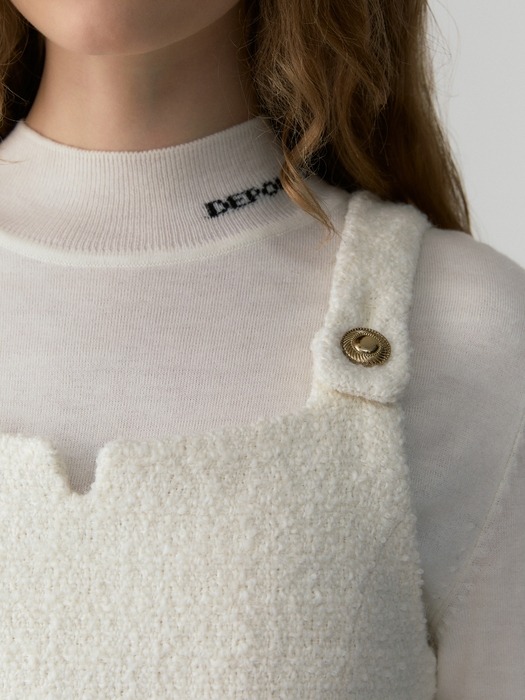 button sleeveless dress - ivory