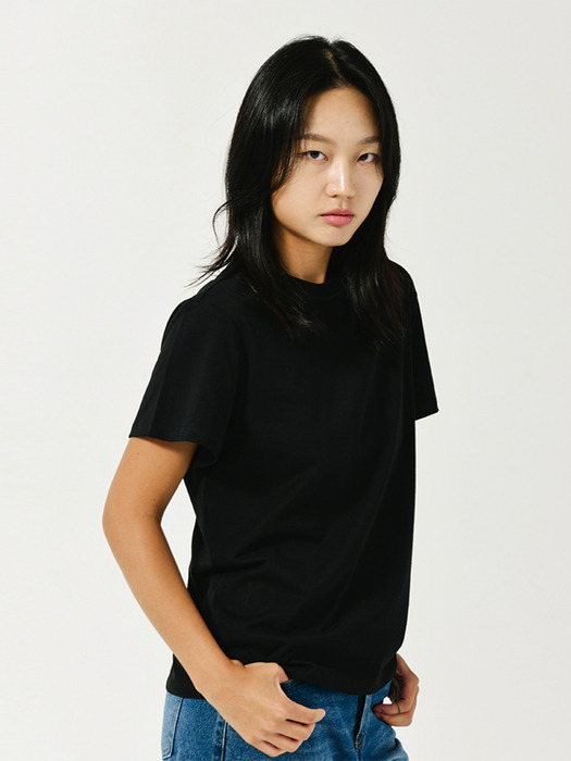 Basic Half Sleeve T-Shirts [BLACK]