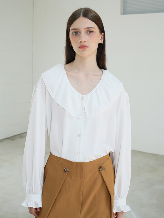 Shirring detail blouse_White