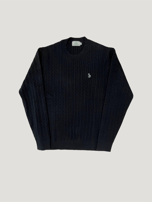 kingsley cable knit sweater black