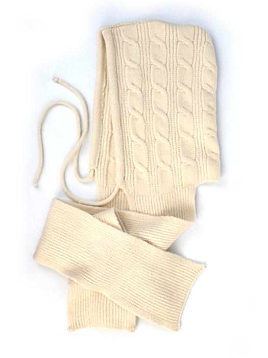 Wool Twist Ivory Muffler Balaclava 바라클라바