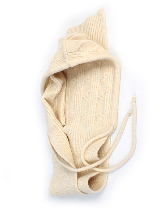 Wool Twist Ivory Muffler Balaclava 바라클라바