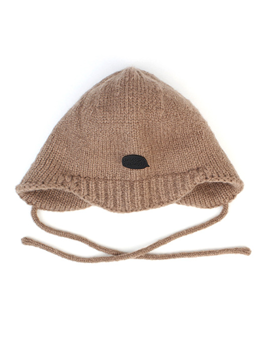 Wool Brown Knit Earflap Cap 귀달이모자