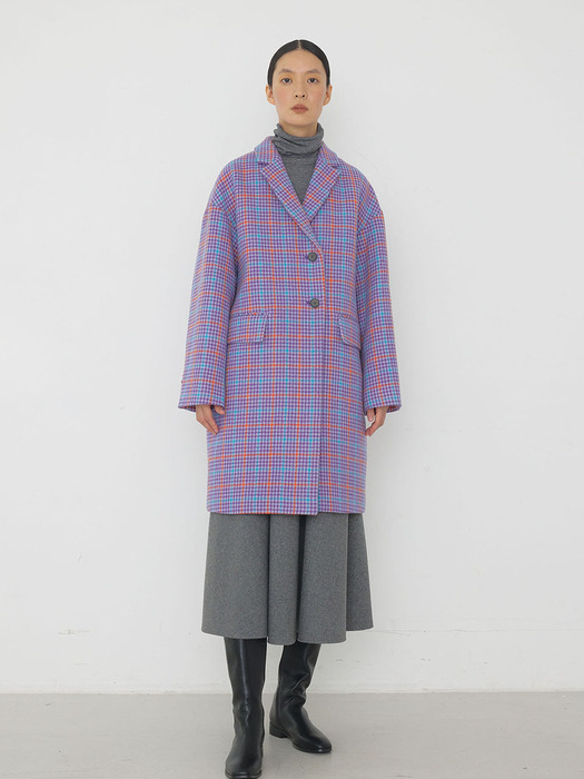 Lilac tartan check coat