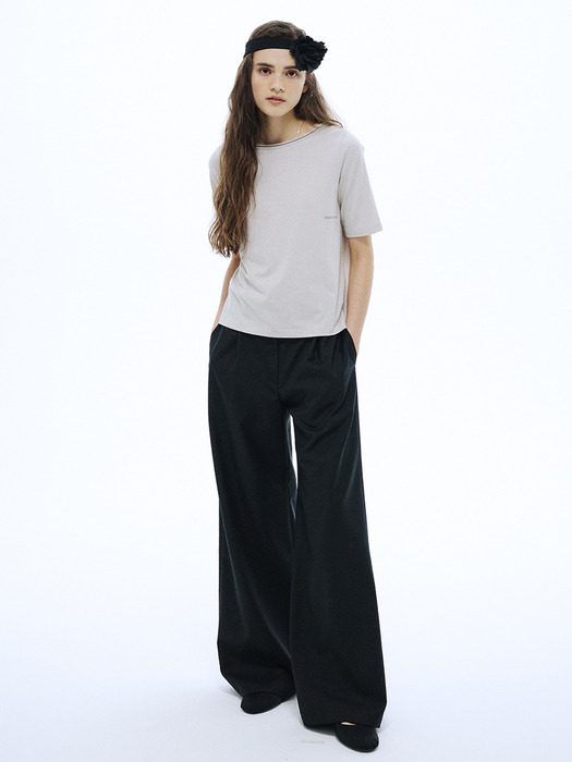 SUMMER WOOL CLASSIC WIDE PANTS_BLACK