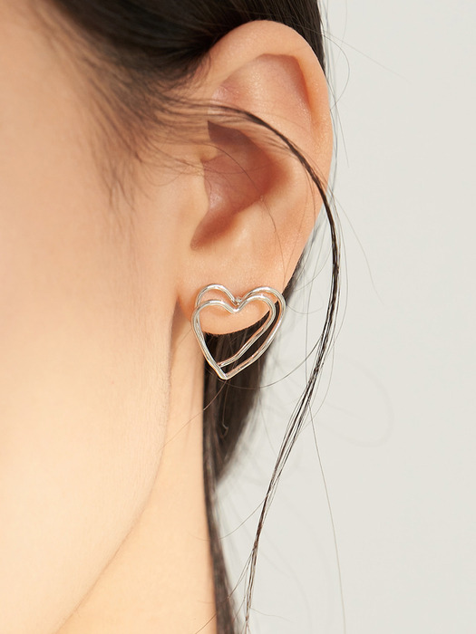 heart layered earrings (2colors)