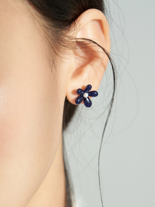 chubby flower earrings (3colors)