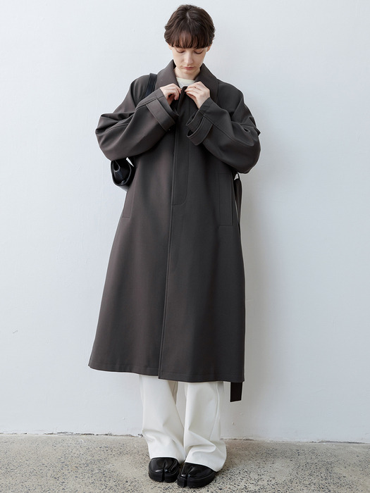 TG_Classic belted windbreaker coat_BLACK