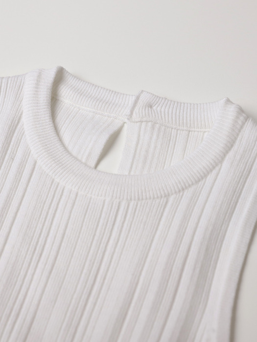 uneven ribbed knit sleeveless_white