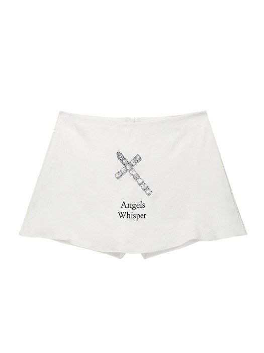 1 0 Satin Cross Skirt - WHITE
