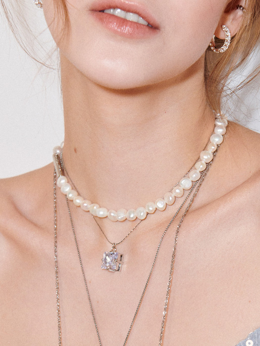 Baroque Pearl Margnet Choker / 2color