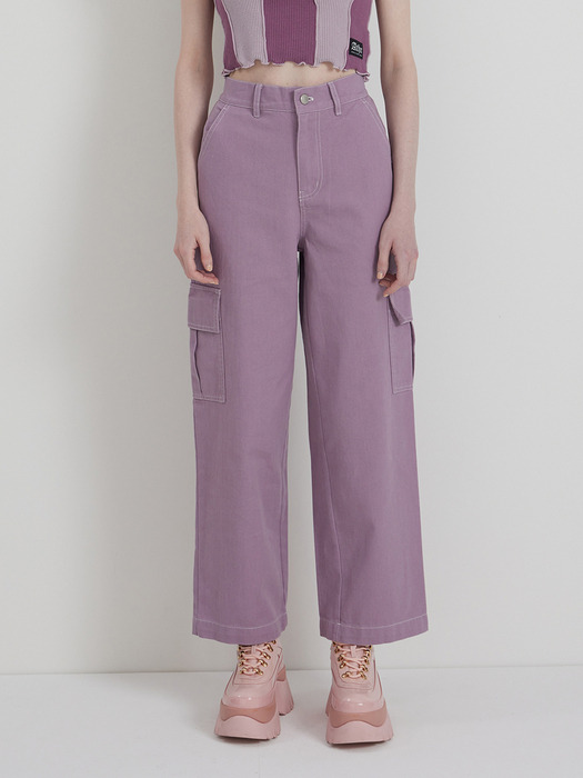 PURPLE COLOR CARGO PANTS