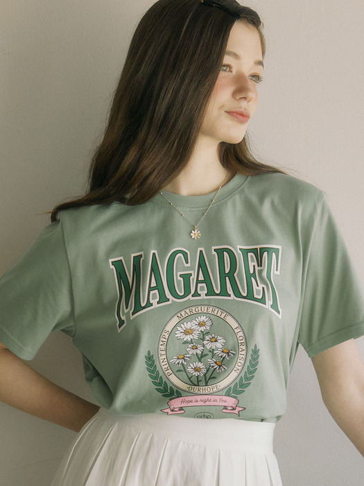 Margaret Artwork T-shirt - Moss Green