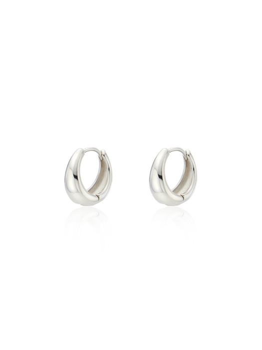 [Silver 925] Water Drop One-touch Earrings (L)