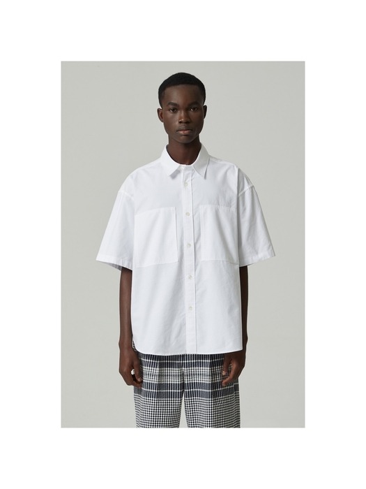 (oversized) oxford half shirt_CWSAM24310WHX
