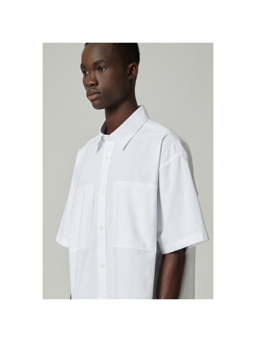 (oversized) oxford half shirt_CWSAM24310WHX