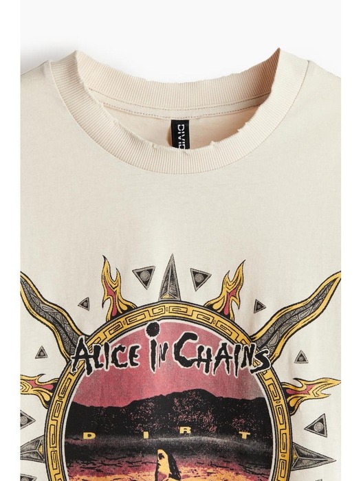 오버사이즈 프린트 티셔츠 라이트 베이지/Alice in Chains 1198284013