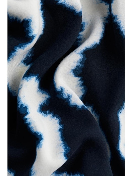 비스코스 스트랩 드레스 네이비 블루/패턴 1225346001