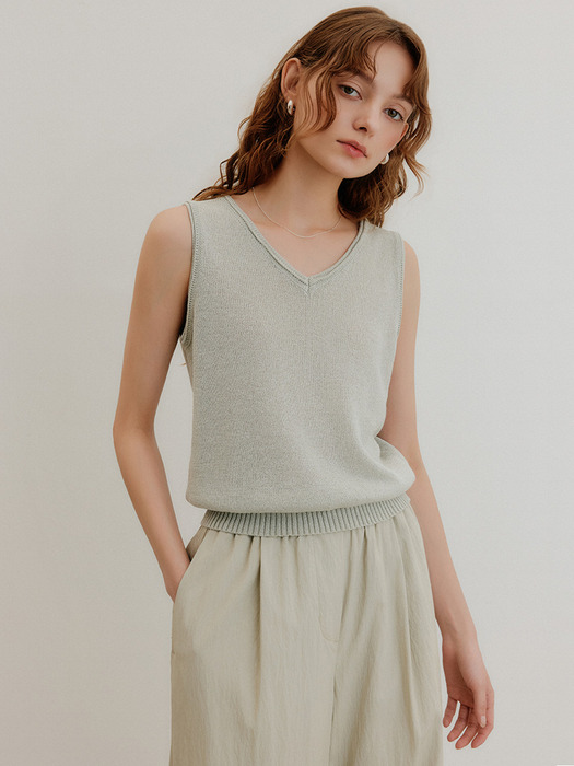 베디 페이퍼 슬리브리스 탑 / BEDIE PAPER SLEEVELESS TOP_3colors