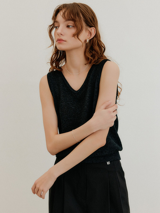베디 페이퍼 슬리브리스 탑 / BEDIE PAPER SLEEVELESS TOP_3colors