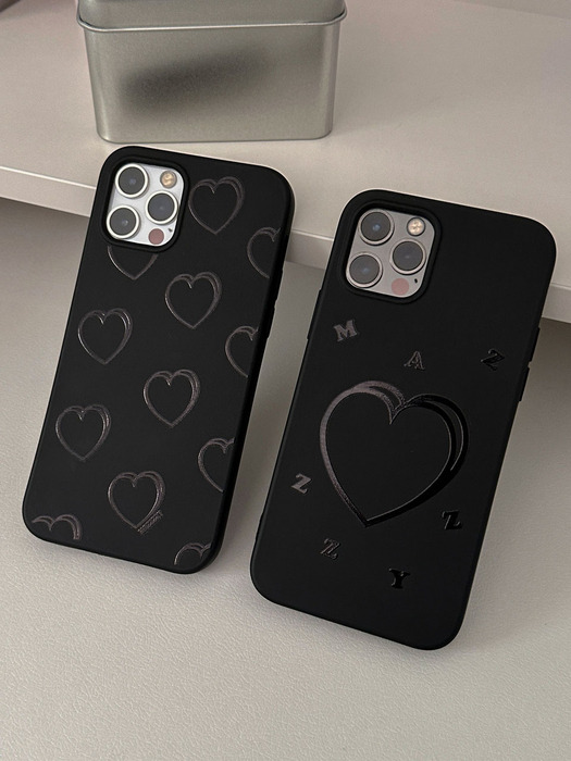 signature heart case (black)