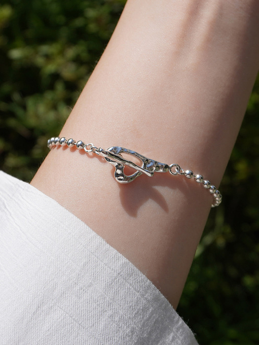 [Silver925] Heart toggle ball chain bracelet