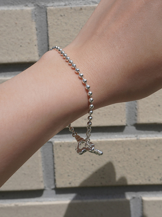 [Silver925] Heart toggle ball chain bracelet