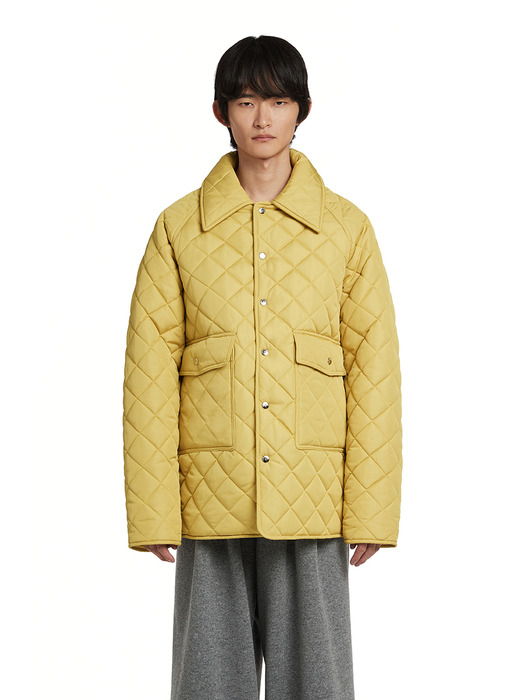 Collar Quilted Jacket_YELLOW