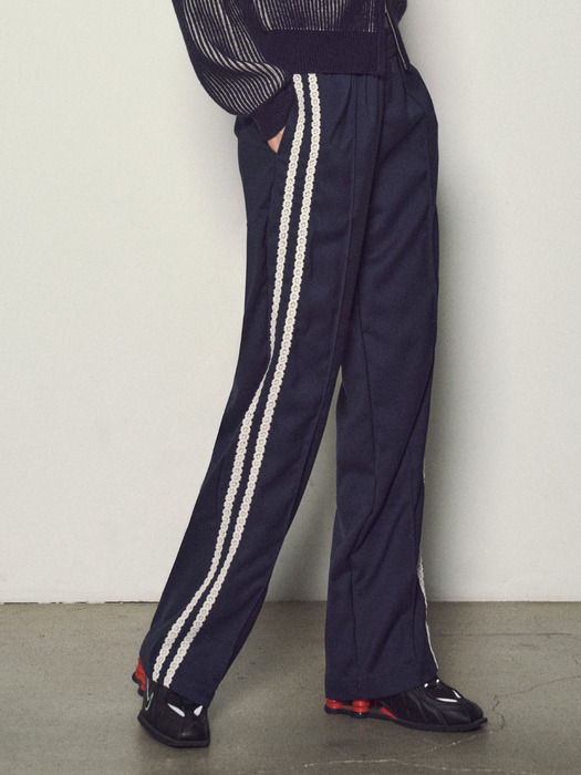 Wool Blend Formal Soft Track Pants_CTB530(Navy)