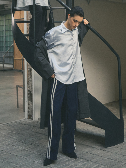 Wool Blend Formal Soft Track Pants_CTB530(Navy)