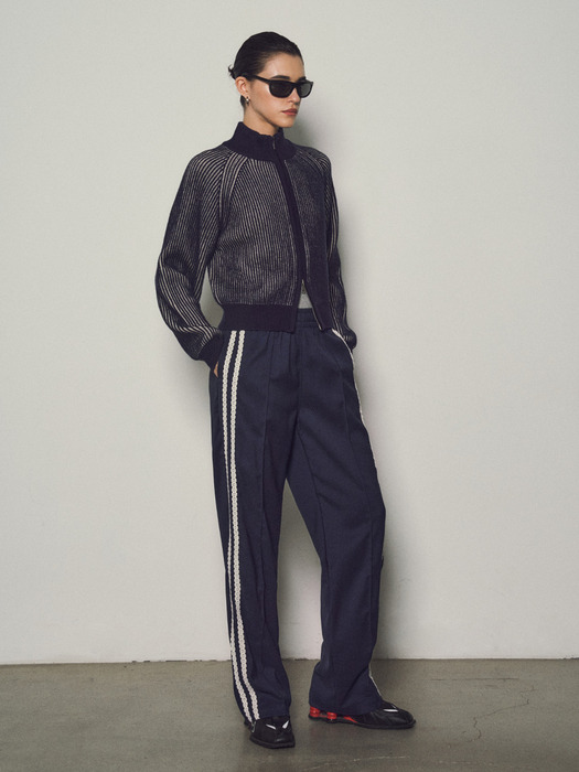 Wool Blend Formal Soft Track Pants_CTB530(Navy)