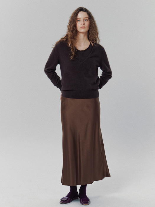 Ari Layered Knit in Chocolate Brown