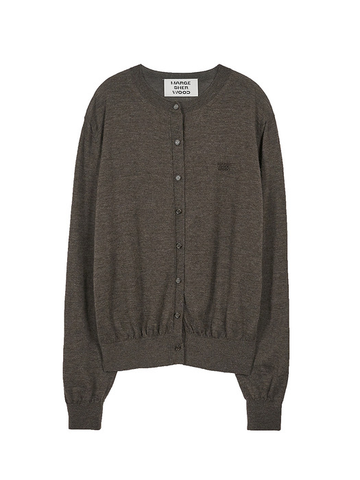 CASHMERE CARDIGAN_melange brown