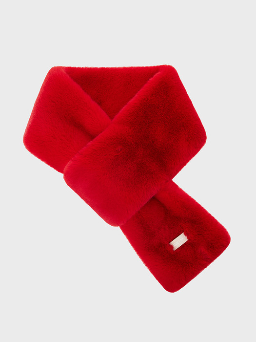 MING fur muffler [red]