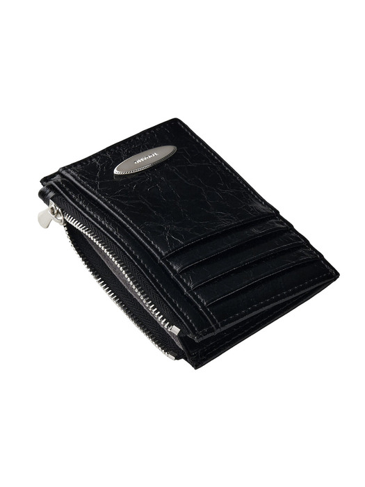 Multi zip coin card wallet 멀티 지퍼 동전 카드지갑_BLACK 블랙 [소가죽]