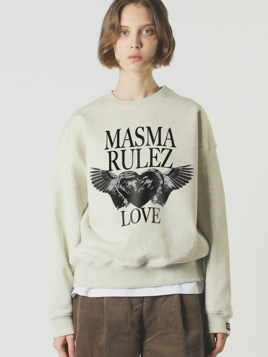 Heart of wings sweatshirt _ Oatmeal