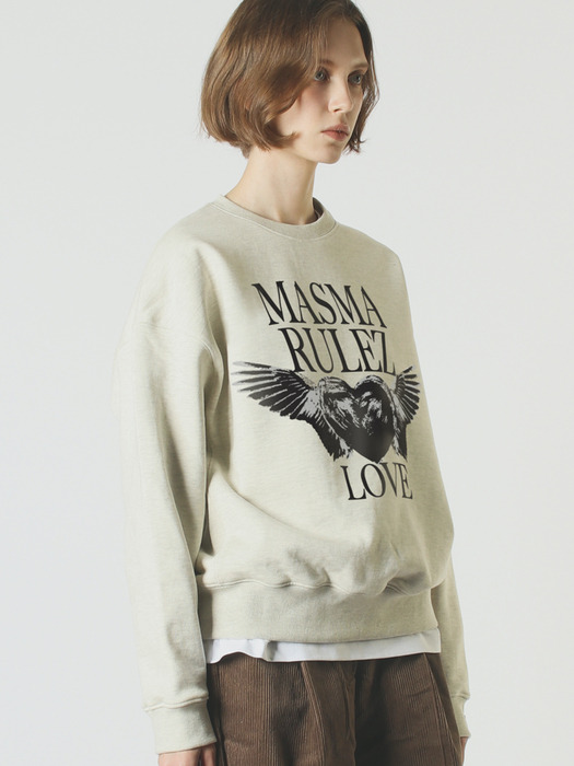 Heart of wings sweatshirt _ Oatmeal