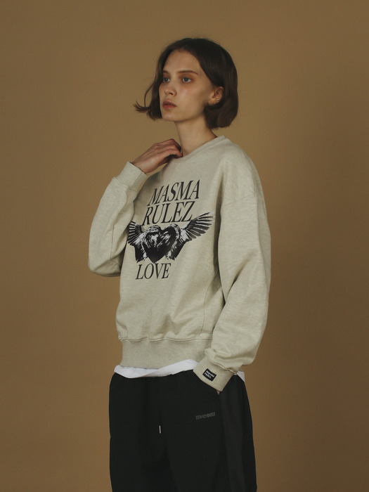 Heart of wings sweatshirt _ Oatmeal