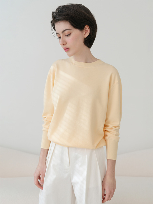 Double Point Round Neck Knitwear (5colors)