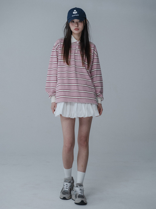 RUGBY COLLAR TSHIRT_PINK RED